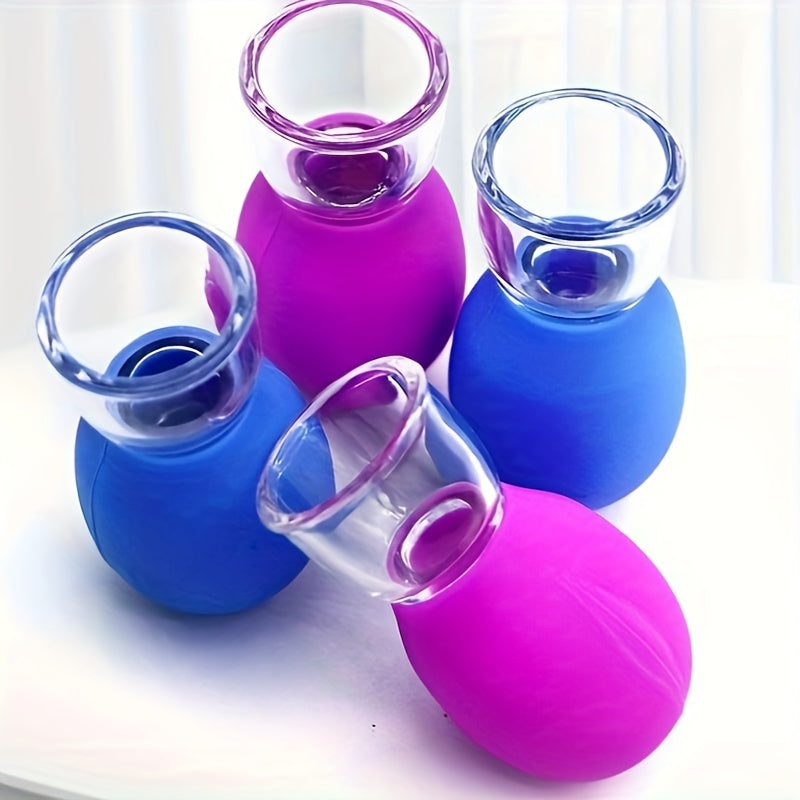 5pcs Mini Facial Meridian Cup Suction Cups for Body, Eyes and Cheeks Moisture Absorption Home Glass Cupping